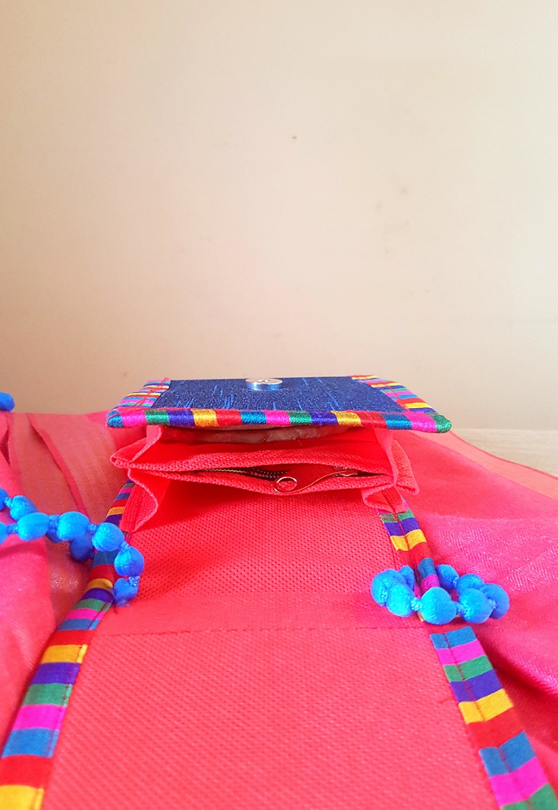 Red Kutch Embroidered Handmade Sling Bag